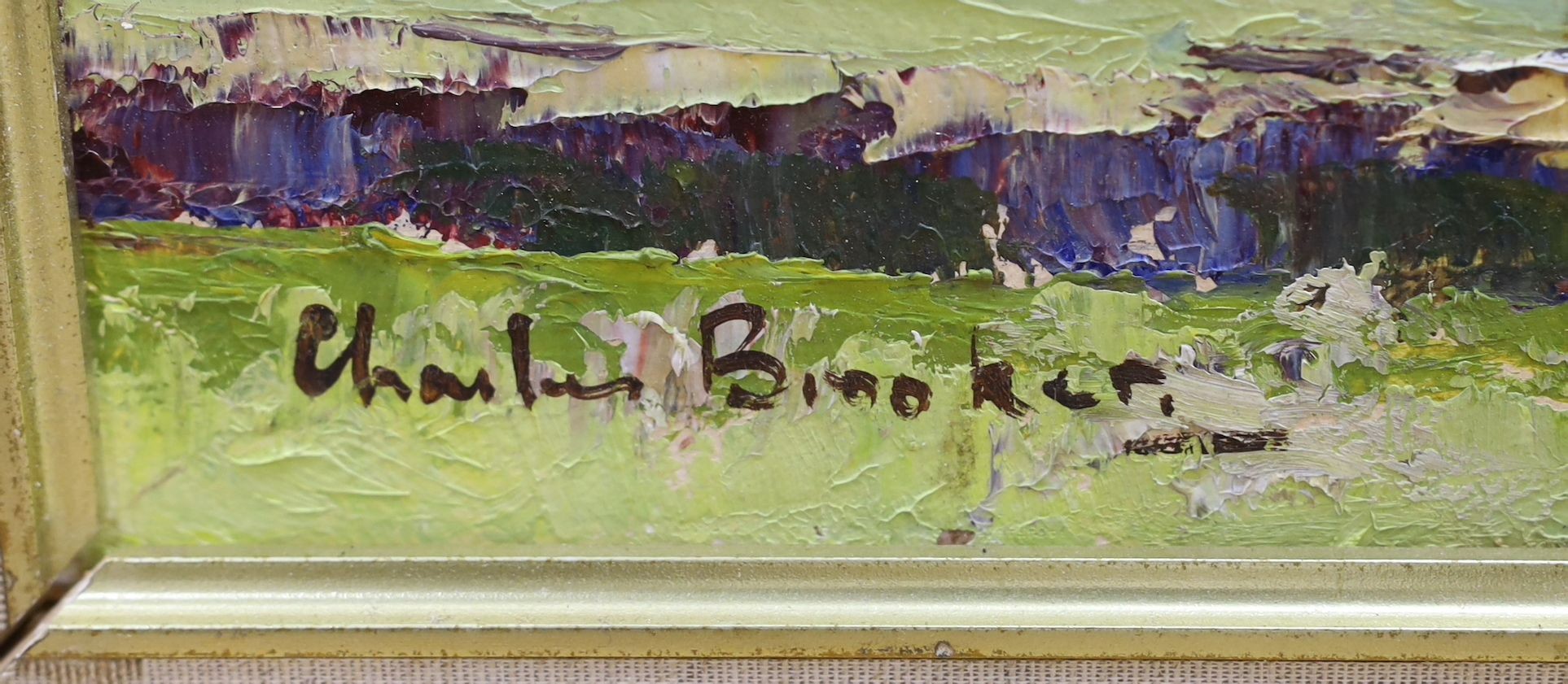 Charles Brooker (1924-2001), oil on board, 'Blencathra from Thirlmere', signed, 35 x 50cm